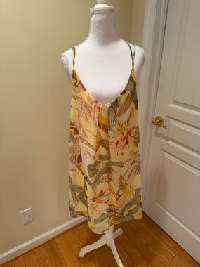White House Black Market Yellow Floral Mini Dress